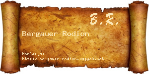 Bergauer Rodion névjegykártya